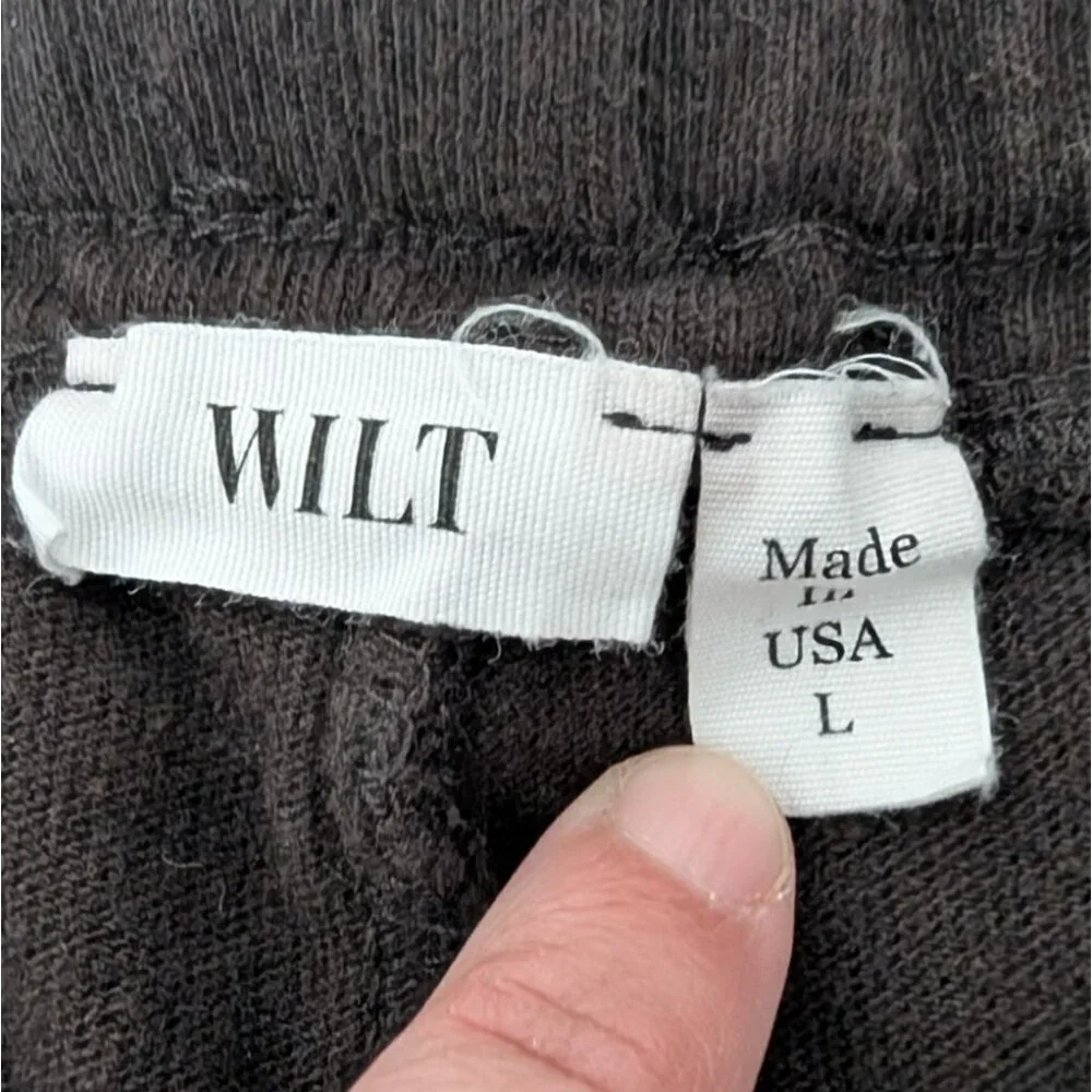 Wilt Wide Leg Pull On Pants Womens Size Large Black 100% Cotton Elastic Waist